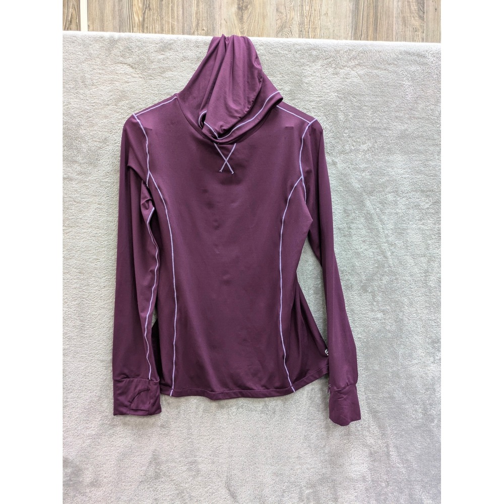 Athleisure Hoodie Pullover Womens Medium Fabletics Purple Thumbhole Activewear